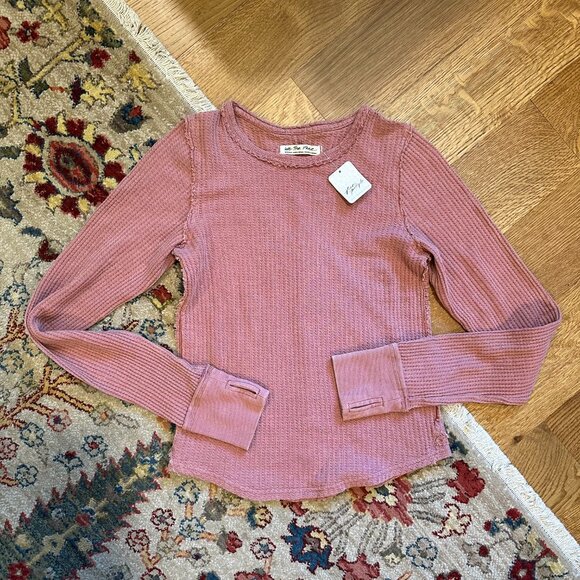 WE THE FREE {NWT} Long Sleeve Thermal Tee | thumb holes | pink Medium RUNS SMALL - Picture 1 of 5